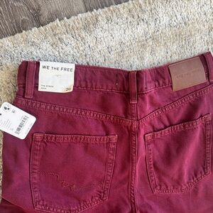 We The Free Women's Burgundy Wide Leg Jeans